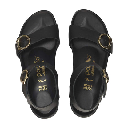 Birkenstock Unisex Soley Big Buckle Waxy Leather Black