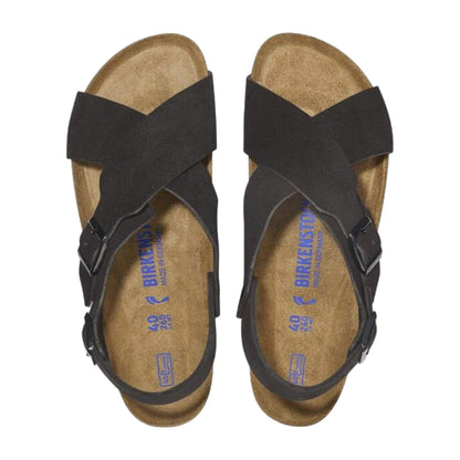 Birkenstock Unisex Tulum Soft Footbed Suede Leather Black