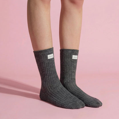 Anna-Kaci Women's 3-Pair Ribbed Crew Socks Set Soft Stretch Knit Fabric Minimal Everyday Comfort Socks