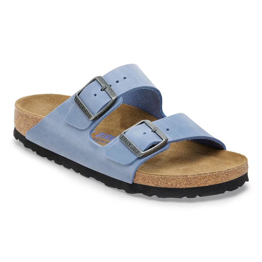 Birkenstock Arizona Soft Footbed Oiled Leather Blue Sandals
