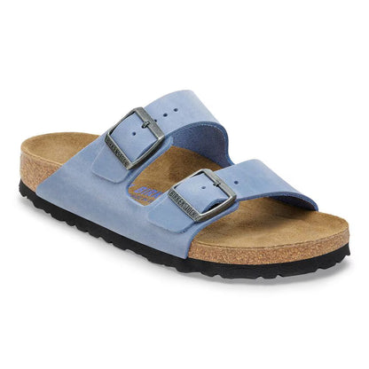 Birkenstock Arizona Soft Footbed Oiled Leather Blue Sandals