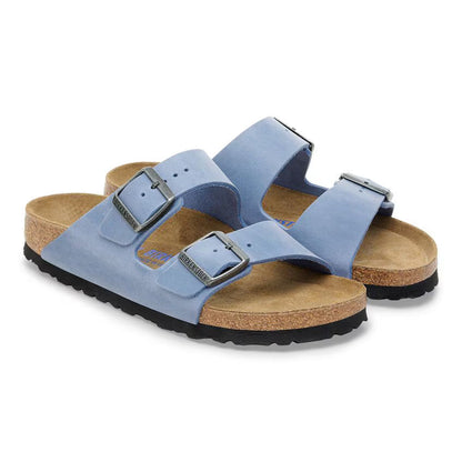 Birkenstock Arizona Soft Footbed Oiled Leather Blue Sandals