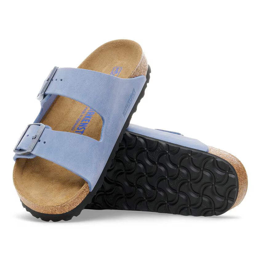 Birkenstock Arizona Soft Footbed Oiled Leather Blue Sandals
