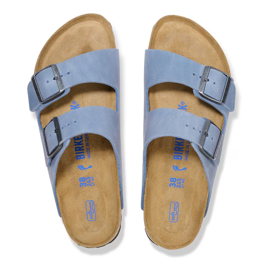 Birkenstock Arizona Soft Footbed Oiled Leather Blue Sandals