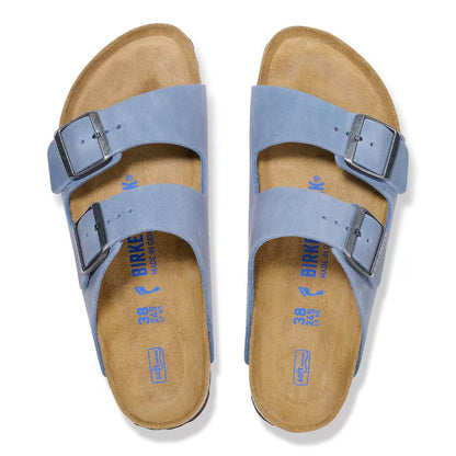 Birkenstock Arizona Soft Footbed Oiled Leather Blue Sandals