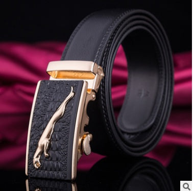 Men’s Factory Direct Automatic Leather Belt | Premium Wholesale Business Ratchet Belt | Luxury Genuine Leather Men's Belt | Sleek Professional No-Hole Automatic Waistband