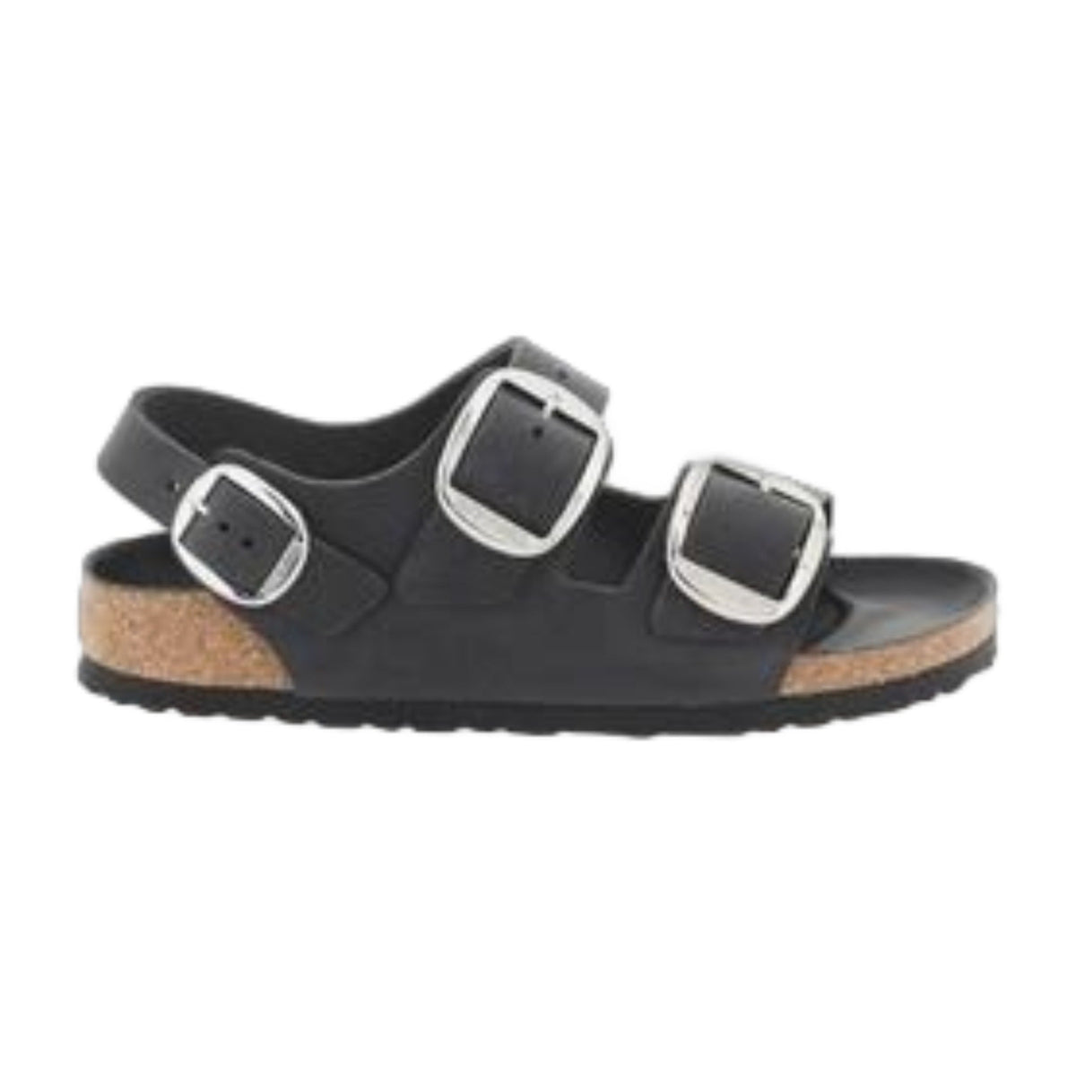 Birkenstock Unisex Milano Big Buckle Natural Leather Black