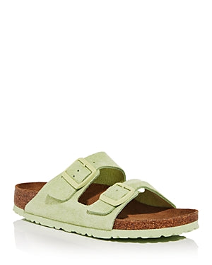 Birkenstock Unisex Arizona Suede Leather Soft Footbed Faded Lime