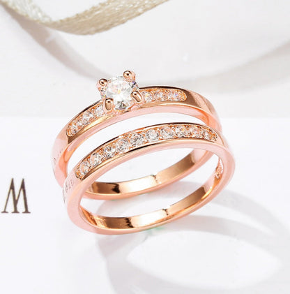 Luxury Rose Gold Ring with Diamonds | High-Sense Diamond Eternity Band | Trendy Minimalist Rose Gold Engagement Ring | Premium Sparkling Diamond Promise Ring | 2026 High-Fashion Radiant Women’s Jewelry