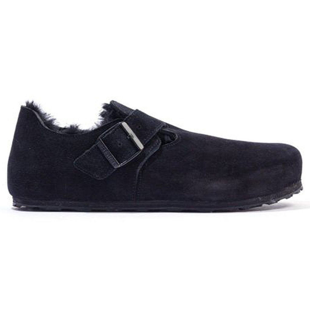 Birkenstock Unisex London Shearling Suede Leather Shearling Black