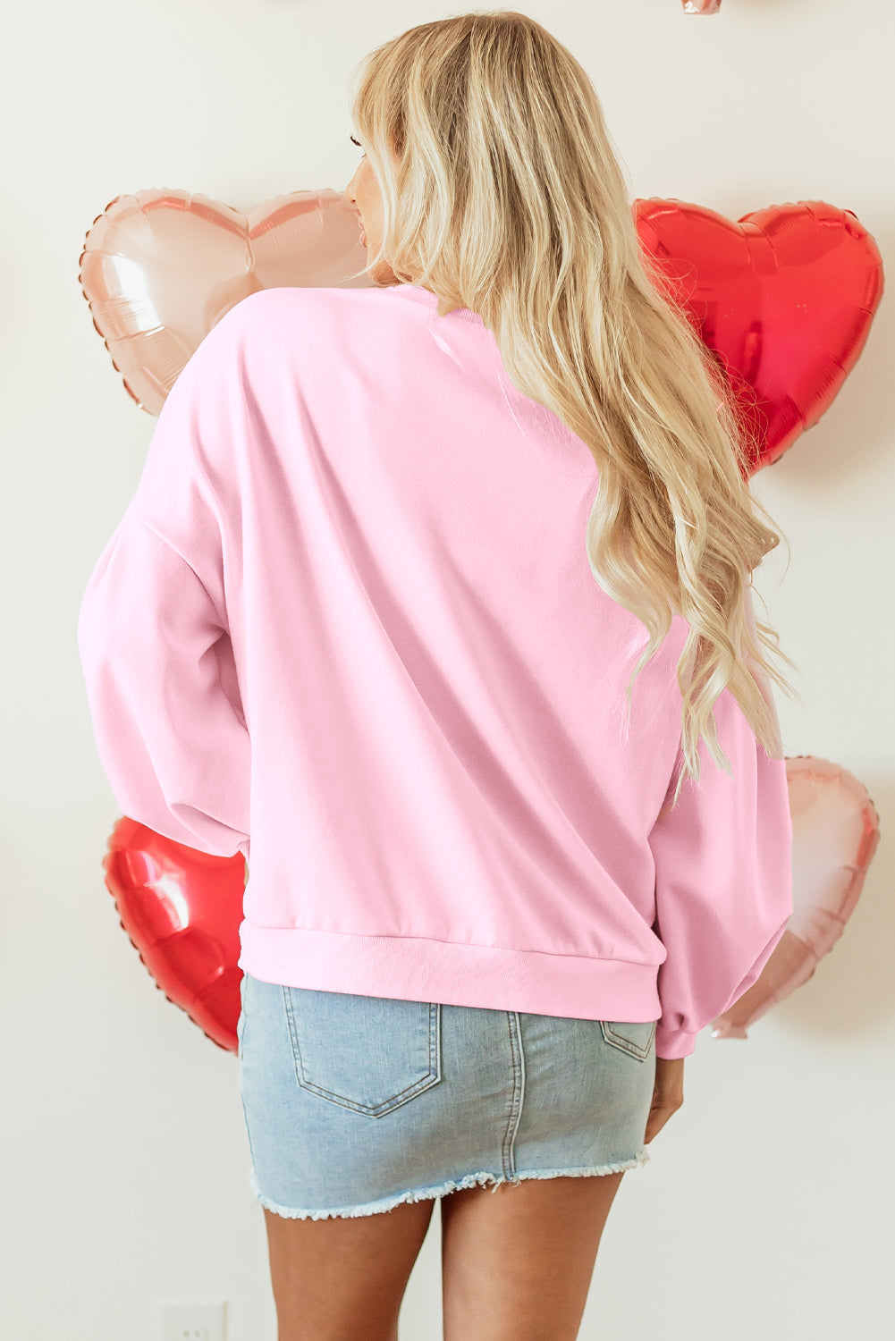 Threaded Pear Laila Bow Lantern Sleeve Oversized Sweatshirt