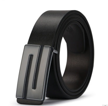 Young Man’s Smooth Leather Belt | Korean Tide Student Plate Buckle Belt | Men’s Minimalist PU Leather Leisure Belt | Trendy K-Fashion Smooth Waist Belt | 2026 High-Fashion Casual Plate Buckle Accessory