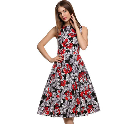 Vintage Floral Print Dress for Women | Elegant Retro A-Line Summer Dress | Luxury Long-Sleeve Printed Maxi Dress | Trendy Minimalist Boho Casual Dress | 2026 High-Fashion Victorian-Inspired Midi Dress