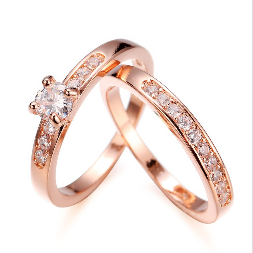 Luxury Rose Gold Ring with Diamonds | High-Sense Diamond Eternity Band | Trendy Minimalist Rose Gold Engagement Ring | Premium Sparkling Diamond Promise Ring | 2026 High-Fashion Radiant Women’s Jewelry