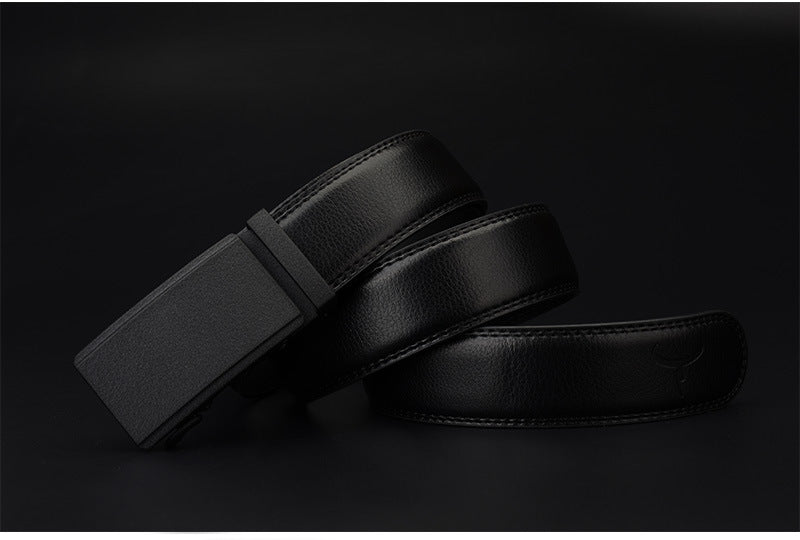 Men’s Two-Layer Cowhide Automatic Buckle Belt | High-Sense Executive Genuine Leather Waistband | Trendy Minimalist Professional Men’s Belt | Luxury-Label Statuesque Men’s Accessory | 2026 High-Fashion Radiant Urban Essential