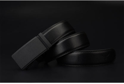 Men’s Two-Layer Cowhide Automatic Buckle Belt | High-Sense Executive Genuine Leather Waistband | Trendy Minimalist Professional Men’s Belt | Luxury-Label Statuesque Men’s Accessory | 2026 High-Fashion Radiant Urban Essential