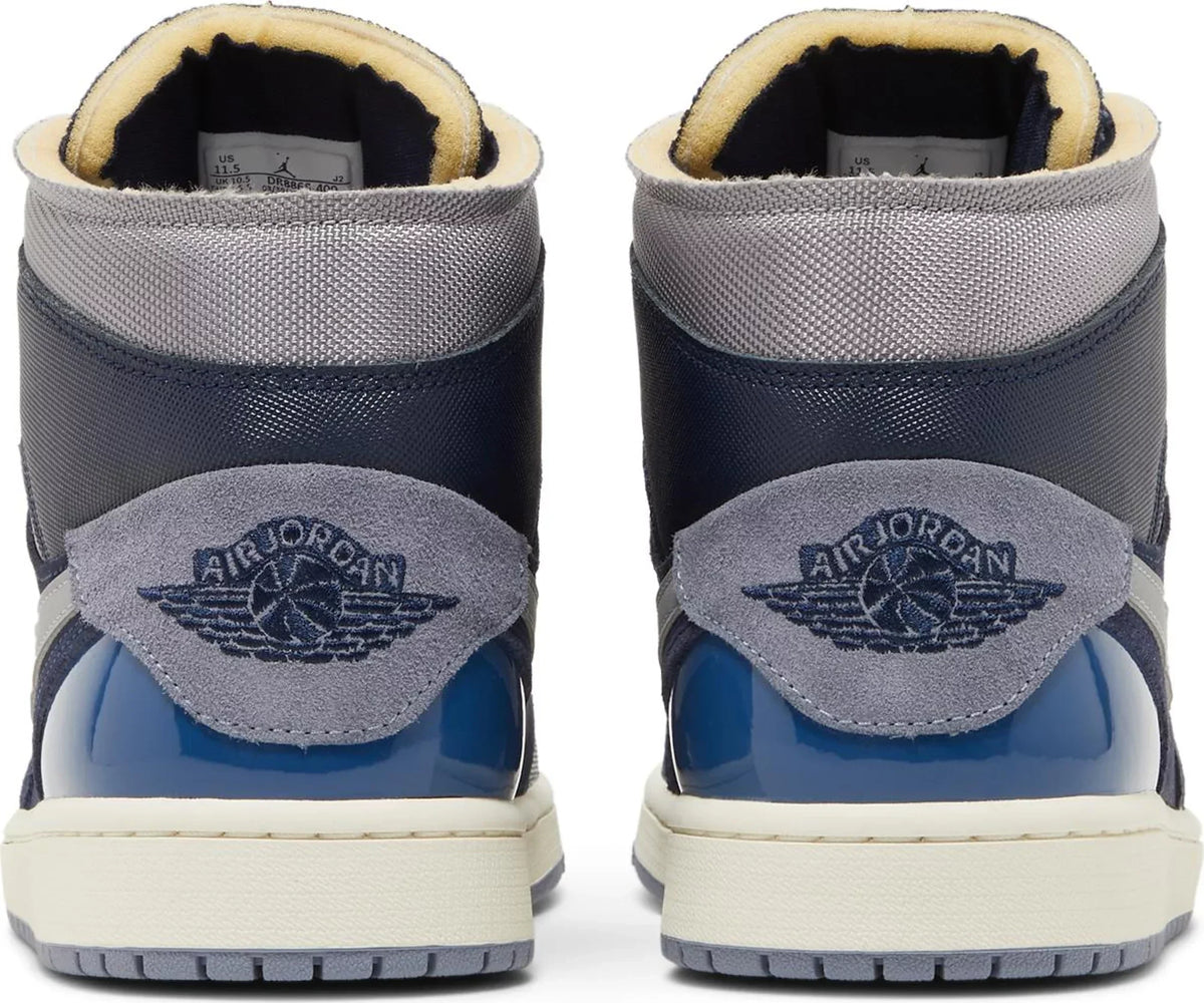 Air Jordan Men's Retro 1 Mid Se Craft 'Obsidian French Blue Ashen Slate White' Sneakers