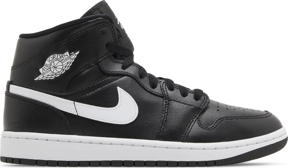 Air Jordan Women's Retro 1 Mid 'Black White' Sneakers