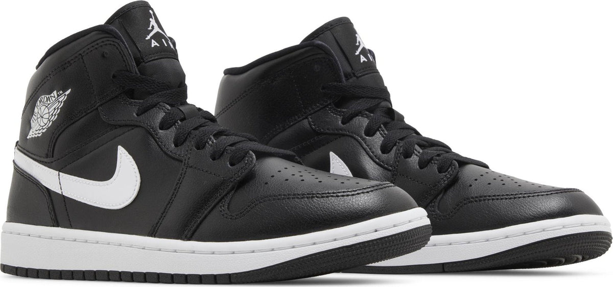 Air Jordan Women's Retro 1 Mid 'Black White' Sneakers