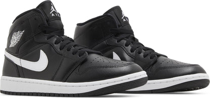 Air Jordan Women's Retro 1 Mid 'Black White' Sneakers