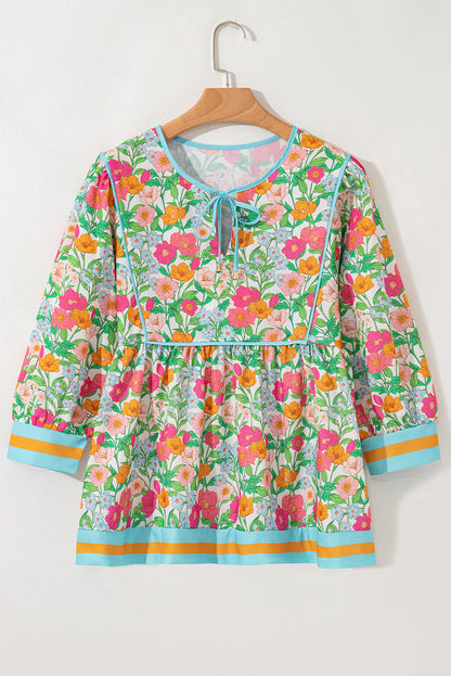 Threaded Pear Adley Puff Sleeve Babydoll Blouse