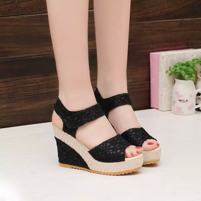 Women’s Flat-Bottom High-Heel Sandals | Comfortable Platform Wedge Sandals | High-Sense Summer Open-Toe Heels | Elegant Lightweight Daily Casual Sandals