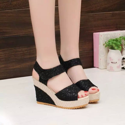 Women’s Flat-Bottom High-Heel Sandals | Comfortable Platform Wedge Sandals | High-Sense Summer Open-Toe Heels | Elegant Lightweight Daily Casual Sandals