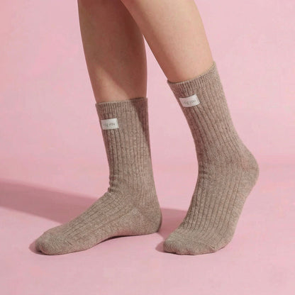 Anna-Kaci Women's 3-Pair Ribbed Crew Socks Set Soft Stretch Knit Fabric Minimal Everyday Comfort Socks