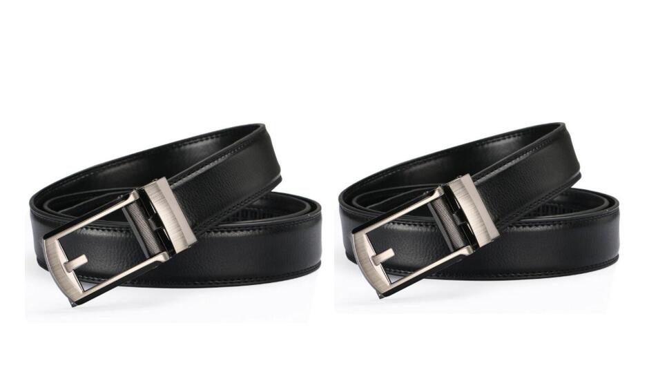 Men’s Luxury Two-Layer Cowhide Leather Belt | High-Sense Automatic Buckle Executive Waistband | Trendy Minimalist Sleek Ratchet Belt | Luxury-Label Statuesque Radiant Accessory | 2026 High-Fashion Emerald-Luxe Essential