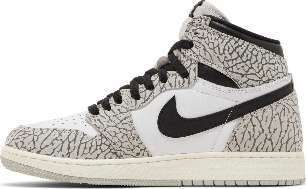 Air Jordan Grade School Retro 1 High Og 'White Cement Gs' Sneakers