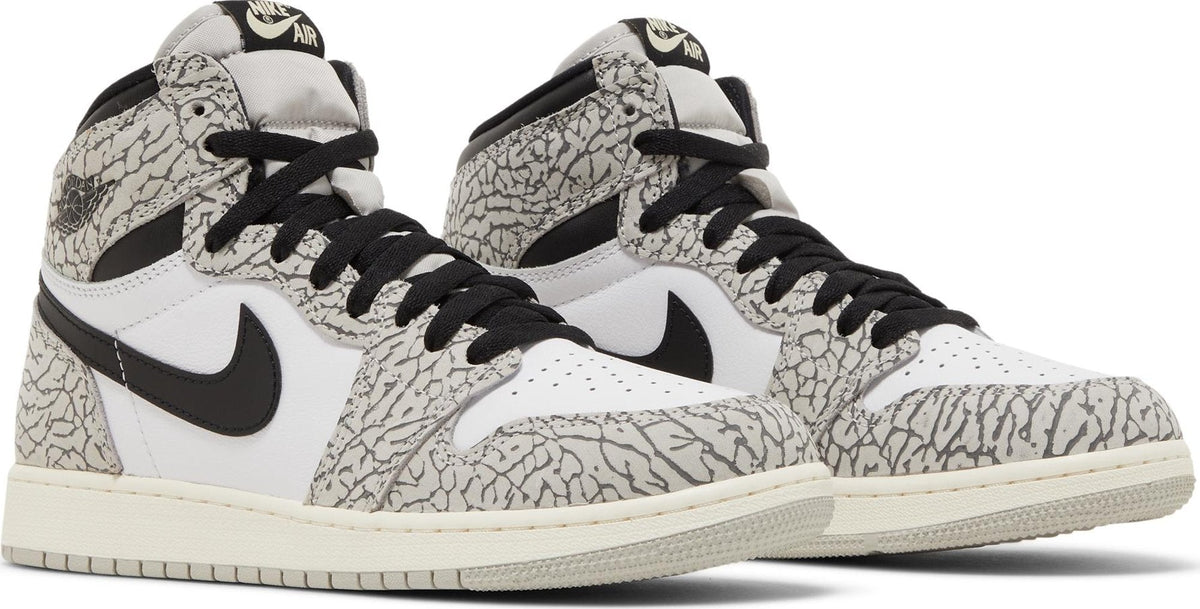 Air Jordan Grade School Retro 1 High Og 'White Cement Gs' Sneakers