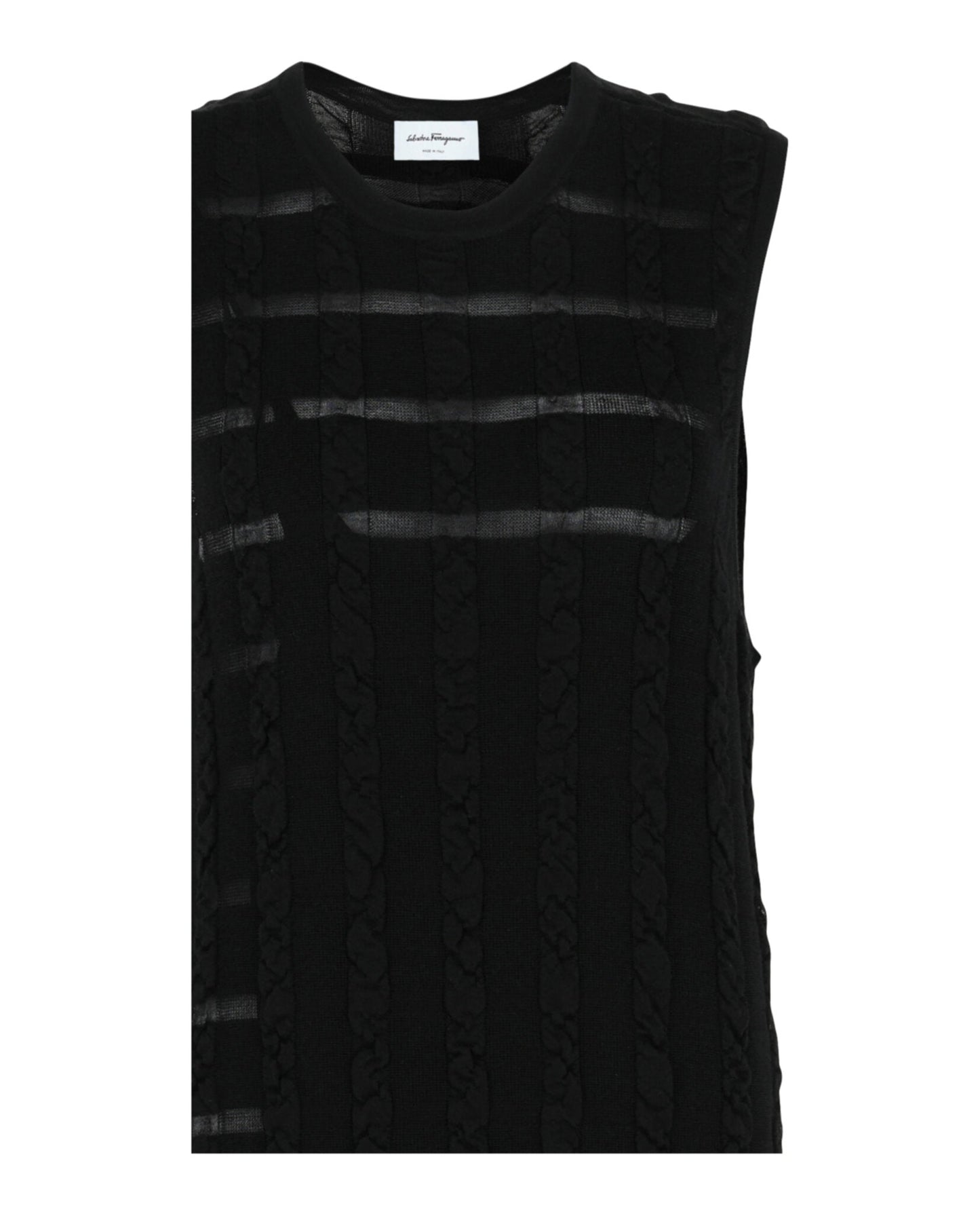 Ferragamo Cable Knit Midi Dress