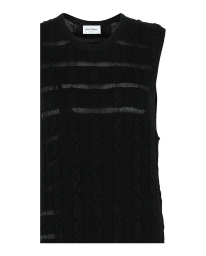 Ferragamo Cable Knit Midi Dress
