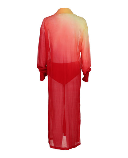 Ferragamo Degrade Silk-Blend Midi Shirt Dress