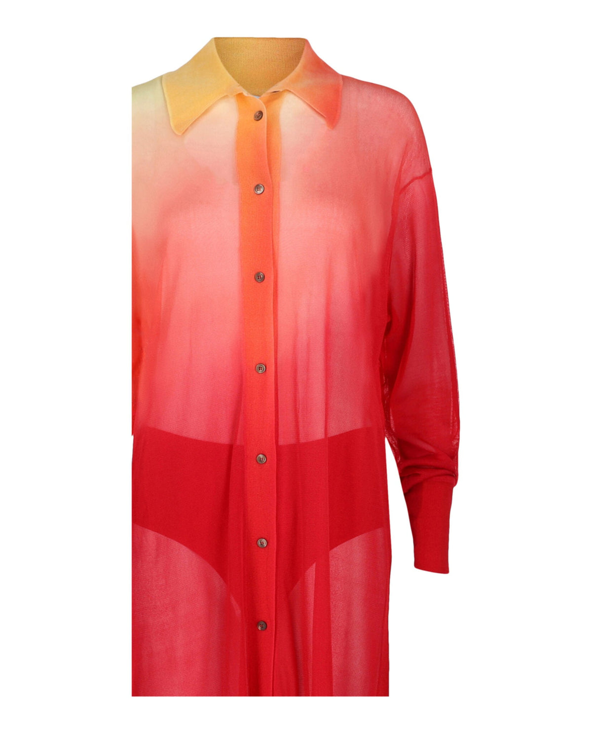 Ferragamo Degrade Silk-Blend Midi Shirt Dress