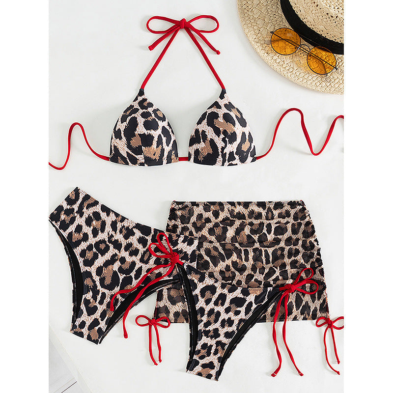 Wild Leopard Print Beach Dress Set for Women