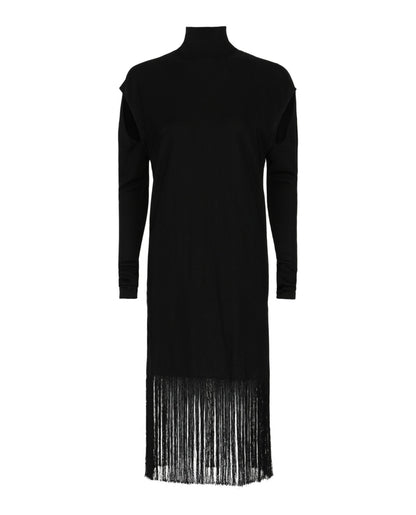 Ferragamo Cutout and Fringe Hem Dress