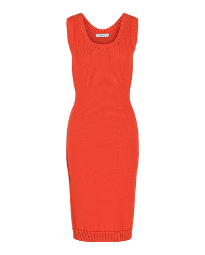Ferragamo Sleeveless Midi Ribbed Dress