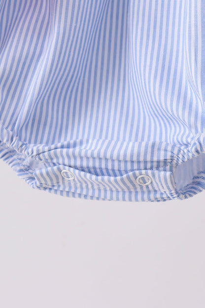 Blue Stripe Bow Ruffle Bubble