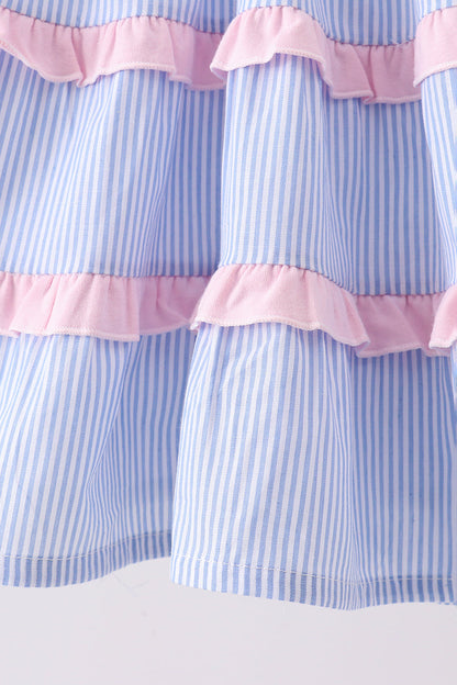 Blue Stripe Smocked Mom Dress