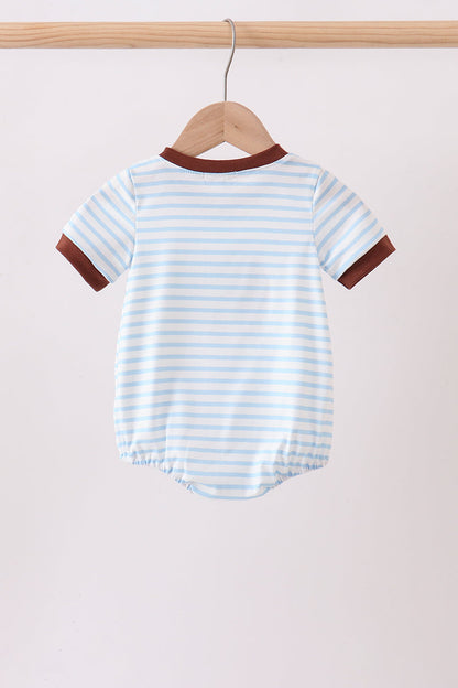 Blue Sports Ball Stripe Applique Bubble