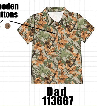 Camo Wildlife Embroidered Dad&me Button Down Shirt