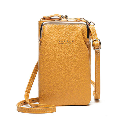 Fashion Lychee Pattern Solid Color Crossbody Bag | Premium Pebbled Texture Shoulder Bag | Minimalist Diagonal Sling Purse for Women | Elegant Daily Travel Messenger Bag