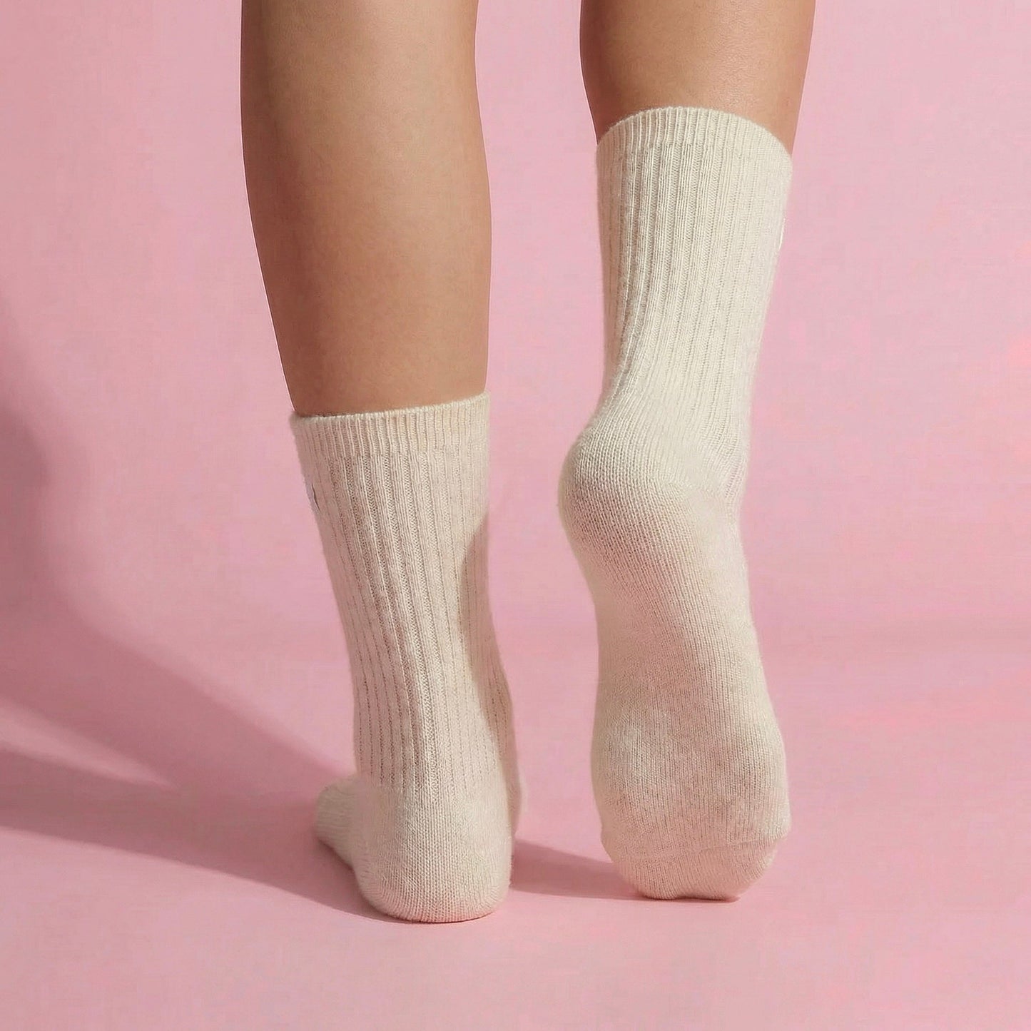 Anna-Kaci Women's 3-Pair Ribbed Crew Socks Set Soft Stretch Knit Fabric Minimal Everyday Comfort Socks