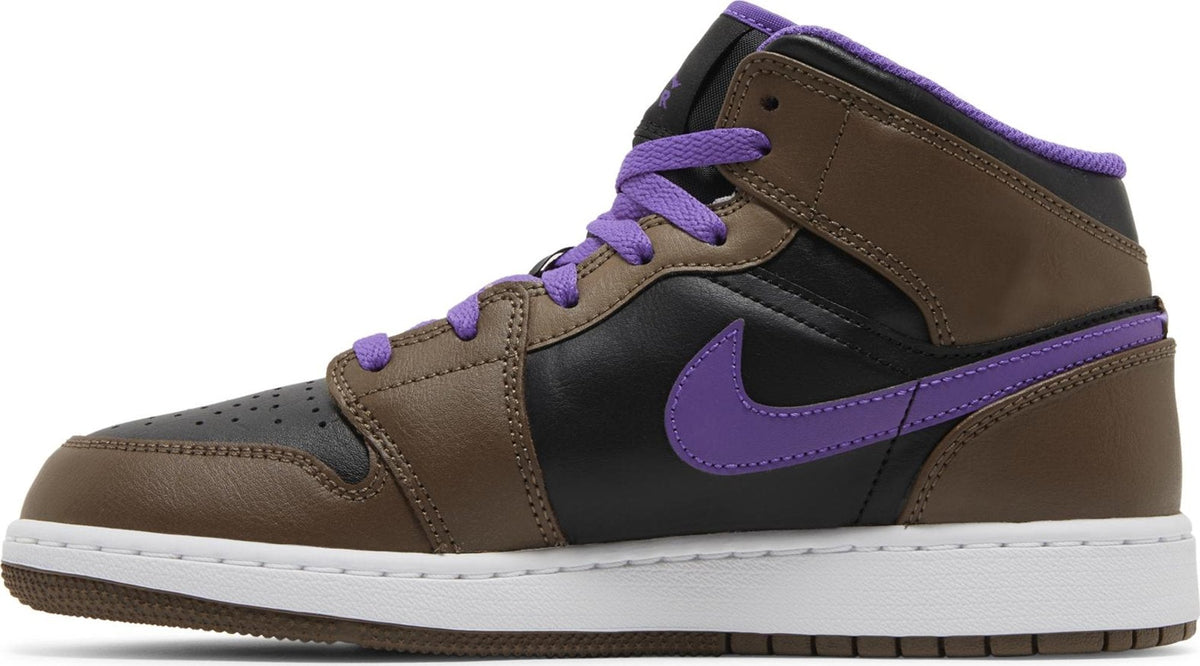 Air Jordan Grade School Retro 1 Mid 'Purple Mocha Gs' Sneakers