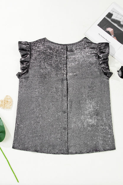 Threaded Pear Amelia Ruffle Trim Sleeveless Top