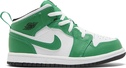 Air Jordan Toddlers Retro 1 Mid 'Lucky Green' Td Sneakers