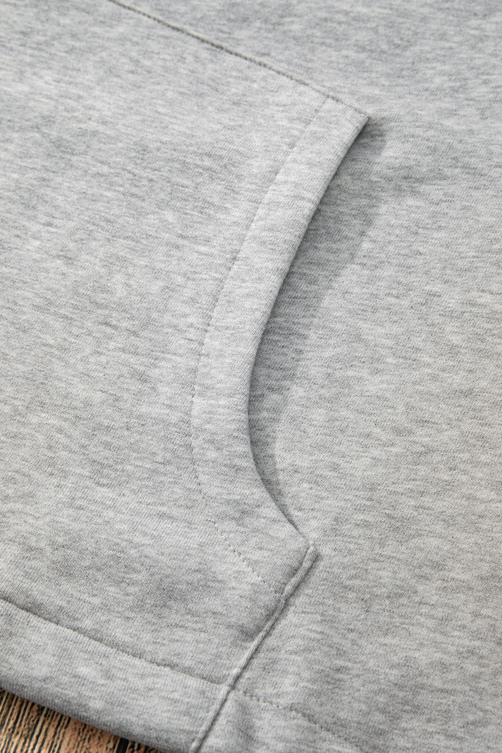 Threaded Pear Kate Fleece Lined Half Zipper Kangaroo Pockets Loose Hoodie