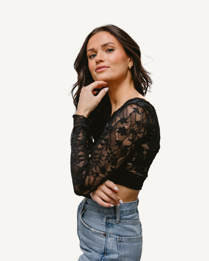 Full Lace Long-Sleeved Halftee