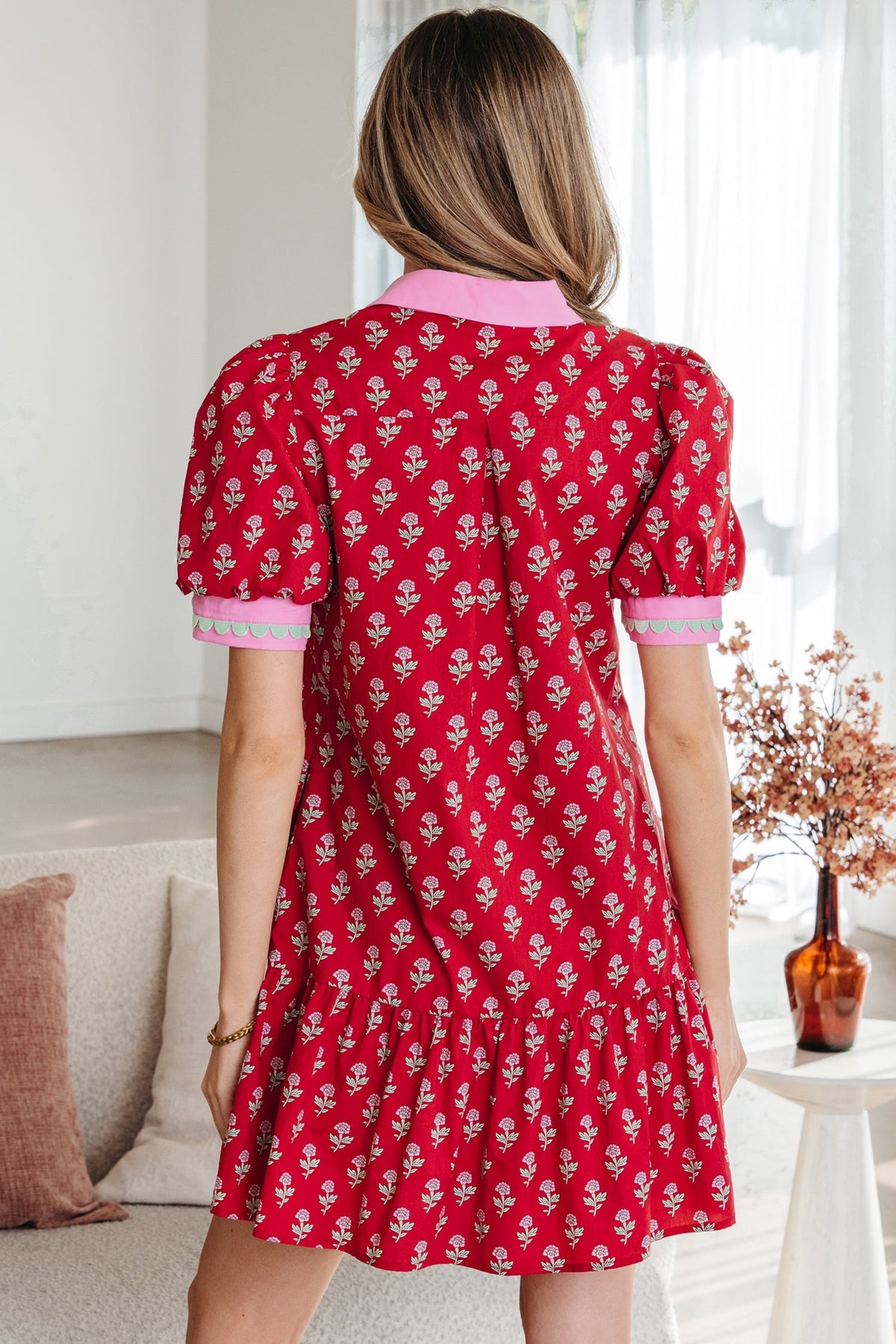 Threaded Pear Amina Bubble Sleeve Mini Dress